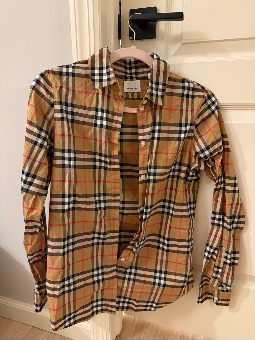 Burberry Classic Check Women's Button-Down Shirt in Beige